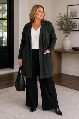 Persona By Marina Rinaldi Oversized Duster Coat Forest Green Longline Jacket 18